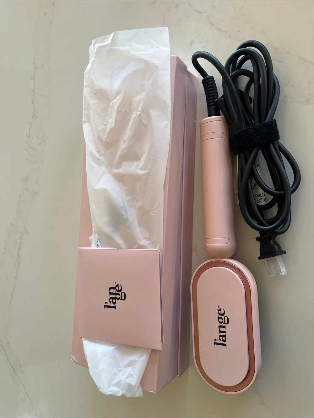 New Lange Rose Gold Mini Hair Straightener Brush